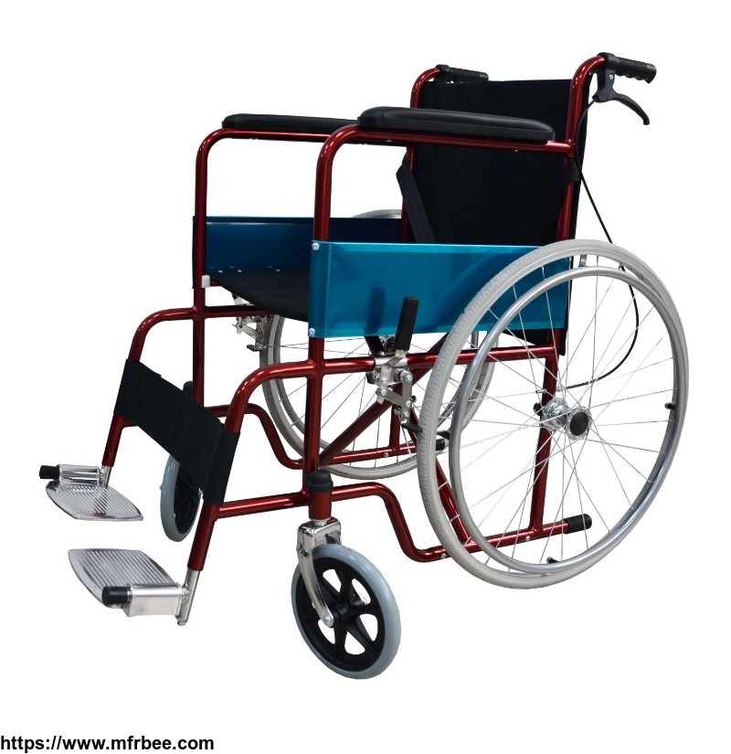 red_best_folding_comfortable_lightweight_wheelchair_for_elderly_outdoor_transport