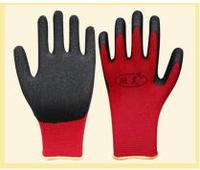 13gauge red polyester latex coated safety working glove