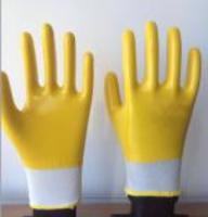 white polyester liner with nitrile full coating glove