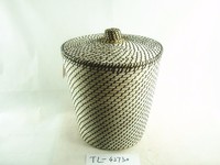 more images of TL-42730 hot sale eco-friendly handmade woven storage basket with lid