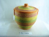 more images of TL-42732 wholesale handmade woven seagrass large round storage basket with lids