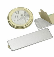 more images of Flat Neodymium Bar Magnets With Adhesive Backing 40x12x1mm-N35-1.2kgs
