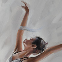 more images of Print Plus 30% hand touches Ballerina I 36* 48Inch (90*120cm)
