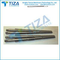 Conical Twin screws and barrel for plastic making machine