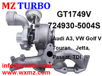 Buy MZ TURBO GT1749V 724930-5004S Turbocharger for vw golf 5