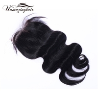 Indian virgin hair Body Wave 3.5"*4" Free part lace top closure