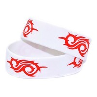 more images of Bulk Buy Custom Logo White Silicone Rubber Bracelets