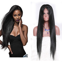 Silky Straight Human Hair Wig Free Part Lace Wig With Natural Hairline