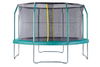 Trampoline with fiber glass safety enclosure