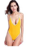 Women's High Cut One Piece Backless Thong Swimsuits Monokini Bathing Suit