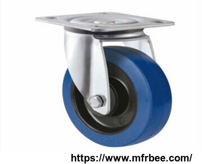 european_style_elastic_blue_rubber_caster_industrial_series