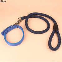 Big Dog Middle Dog Leash Rope and Collar set ,hot sale Nylon Big Dog Leash Rope Set