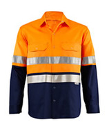 LS Two Tone Hi Vis Shirt with Press Stud and 9920 Tape