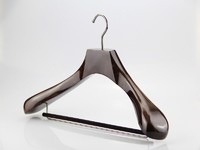 more images of Shiny brown wooden suit hanger with locking bar