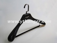 more images of black luxury wooden suits hanger with velvet bar