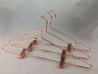 copper metal wire clothes hanger with clips for pants