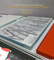 Decorative Toughened Laminated Glass With Dazzle Film With International Certificates.