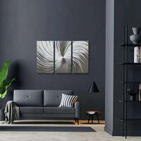 more images of Large Silver Metal Wall Art | Modern Elements Metal Art