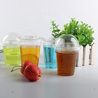 more images of Clear PET disposable plastic cold milk tea ice cream cold beverage cup with lid