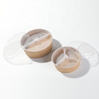 Hot Product Commercial 500ml-1300ml Different Size Biodegradable Salad Bowl / Kraft Salad Bowl Container