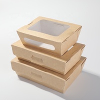 Custom Disposable take away eco-friendly kraft lunch food paper box
