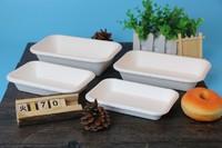 Cheap biodegradable disposable sugarcane bagasse food dinnerware container to go take away box disposable food containers