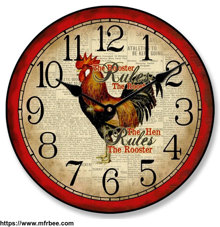 country_rooster_wall_clock