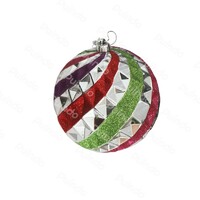 Puindo Customized Colorful Glitter Christmas Tree Ornament Ball A10 Plastic Xmas Hanging Decoration Bauble
