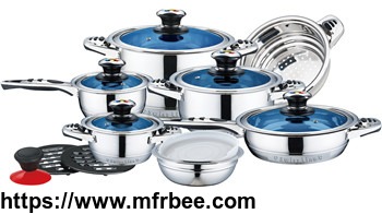 16pcs_blue_glass_lids_stainless_steel_cookware_set_with_fish_bone_shape_handle