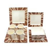 Cheap price 72 piece dinnerware set square plates and bowl japanese asian dinner sets with mug