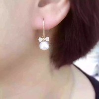 G14 bowknot sea pearl akoya earring
