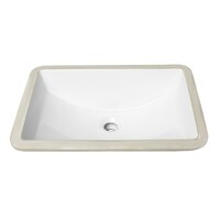 White Porcelain Rectangular Undermount Basin Sink