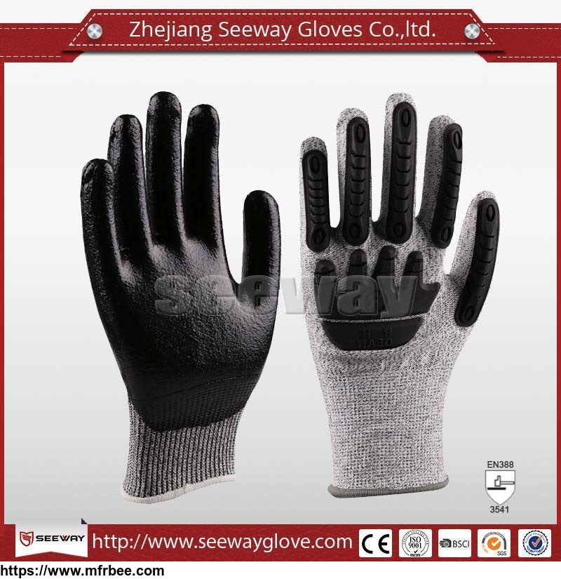 seeway_b509_hhpe_cut_resistant_tpr_back_impact_work_gloves_with_nitrile_coated