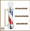 Classical 2 light rotating chrome plated barber pole 337