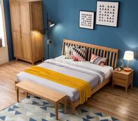 more images of New Modern Design King Size Solid Wood Wooden Furniture Double Bed