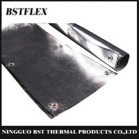 Heat Reflective Aluminum Coated Fiberglass Sleeve with Snap