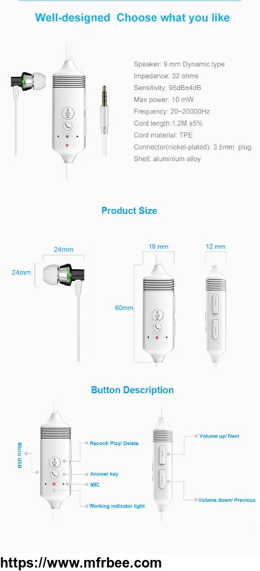 2016_new_style_hot_sale_multi_function_recordable_stereo_earbuds_mobile_phone_gift_earphone