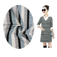 55%rayon 42%polyester 3%spandex striped coarse knitted fabric
