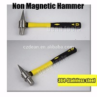 304# stainless steel Flat testing non corrosion Hammer non magnetic hammers with fiber handle
