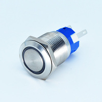 19mm ring  LED IP67 waterproof momentary /latched  metal push button switch
