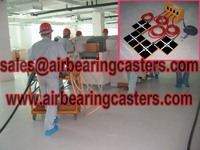 Air casters moving heavy duty loads easily and safety.