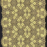 fashional yellow stretch textronic lace trim for Party Dresses