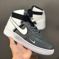 Nike Air Force 1 Shoes For Women/Men in Gray/Red