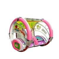 Amusement  park battery 360 angle rotating swing happy car game machine with LED lights for kids