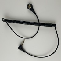 Antistatic ESD ground cord with banana plug or 10mm snap coil cord cable for anti static wrist strap grounding wire