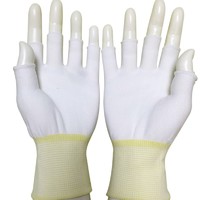 Anti Static ESD Nylon Seamless Knit Medium Weight Fingerless Glove Liner