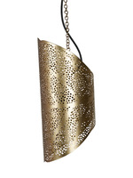 more images of Moroccan Etched Leaf Patterned Cylindrical Golden Steel Single Ceiling Hanging Light