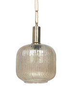 more images of Contemporary Steel & Gold Luster Glass Single Light Pendant Hanging Light