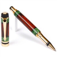 more images of Classic Elite Rollerball Pen - Cocobolo with Green Box Elder Inlays