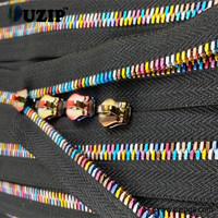 more images of coloured zips with metal teeth
